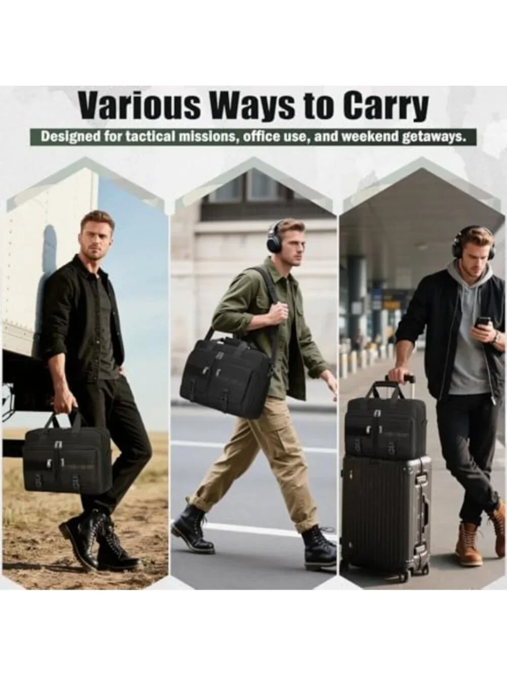 Tactical Military Laptop Bag for Men - Large Briefcase with Multiple Pockets